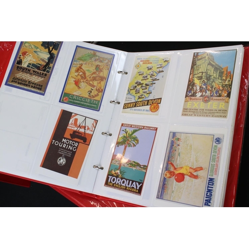 416 - Seven Albums containing transport and other postcards including an Two Albums of reproduction Railwa... 