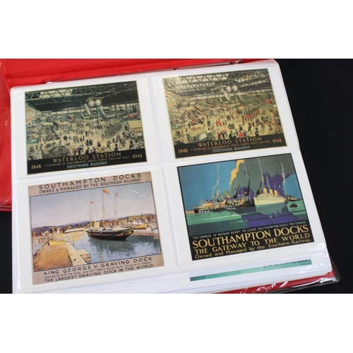 416 - Seven Albums containing transport and other postcards including an Two Albums of reproduction Railwa... 