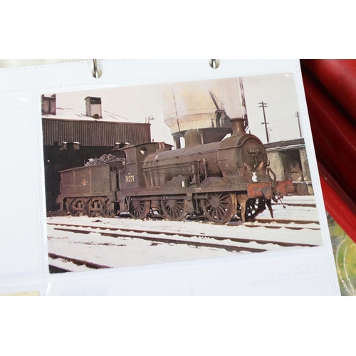 417 - Twelve Albums of Postcards containing mainly black and white postcards of locomotives, railway cross... 