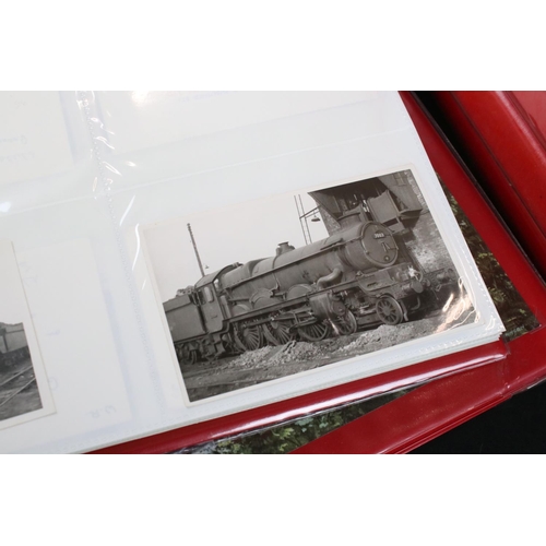 417 - Twelve Albums of Postcards containing mainly black and white postcards of locomotives, railway cross... 