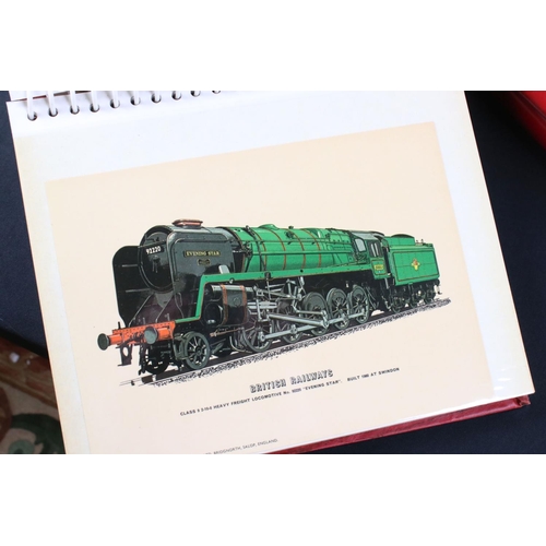 417 - Twelve Albums of Postcards containing mainly black and white postcards of locomotives, railway cross... 