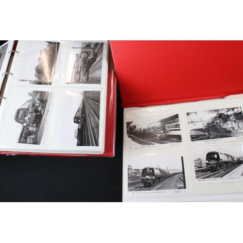 417 - Twelve Albums of Postcards containing mainly black and white postcards of locomotives, railway cross... 