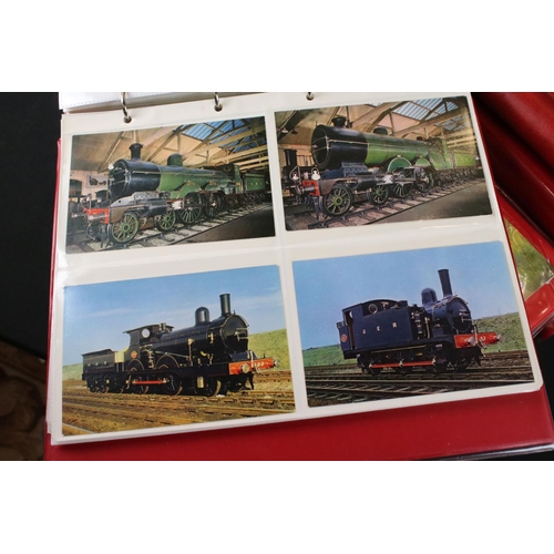 417 - Twelve Albums of Postcards containing mainly black and white postcards of locomotives, railway cross... 