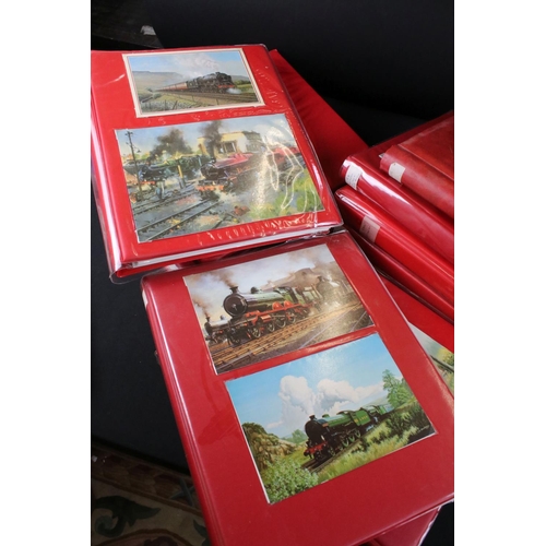 417 - Twelve Albums of Postcards containing mainly black and white postcards of locomotives, railway cross... 