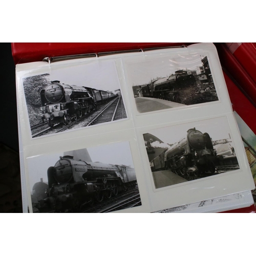 417 - Twelve Albums of Postcards containing mainly black and white postcards of locomotives, railway cross... 