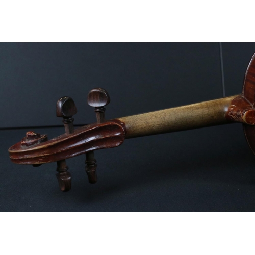 432 - Cased Violin together with a Rosewood Bow with Mother of Pearl Inlay