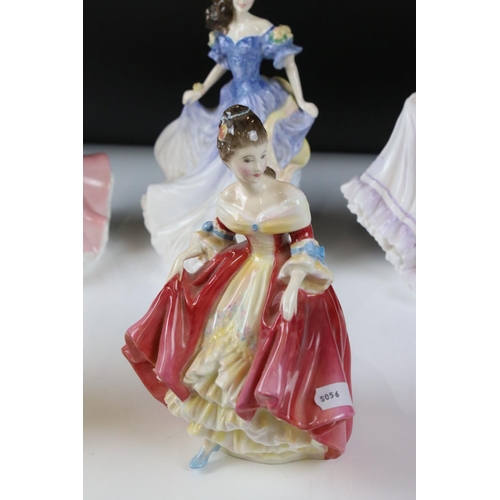 44 - Five Royal Doulton Figurines including Southern Belle HN2229, Sandra HN2275, Suzanne HN4098, Rebecca... 