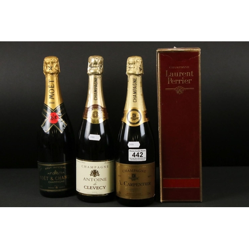 442 - A collection of four bottles of Champagne to include A. Carpenter, Antoine De Clevecy, Moet & Chando... 