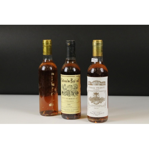 446 - Wine - Chateau Filhot 1983, Sauternes, 375 ml, 1B, Ch de Peytiat 1994, 375 ml 1B and another bottle,... 