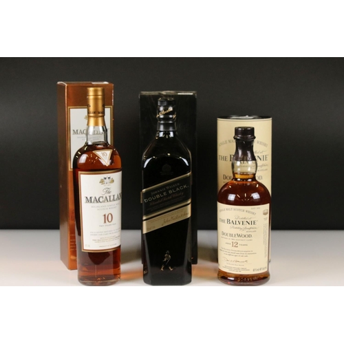 452 - Whisky - The Macallan 10 single malt whisky, ten years old, in unopened box, 700 ml, The Balvenie Do... 