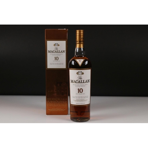 452 - Whisky - The Macallan 10 single malt whisky, ten years old, in unopened box, 700 ml, The Balvenie Do... 