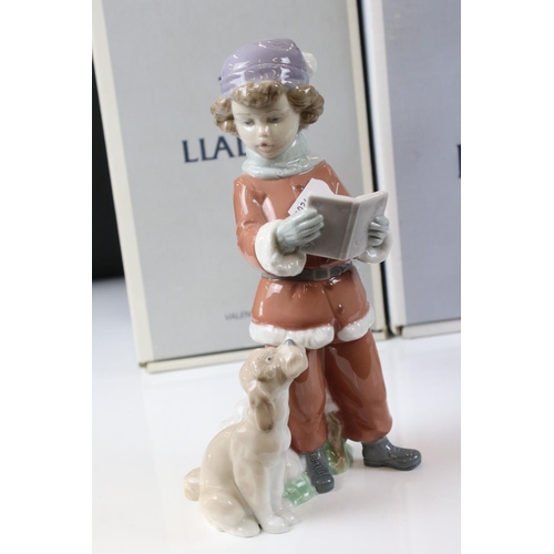 48 - Two Lladro Figures including ' A Christmas Duet ' model 06714 and ' Sack of Dreams ' model 6894, bot... 