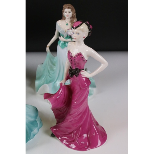 51 - Royal Doulton Stephanie Figurine together with Four Coalport Figurines including Pauline, Camilla, S... 