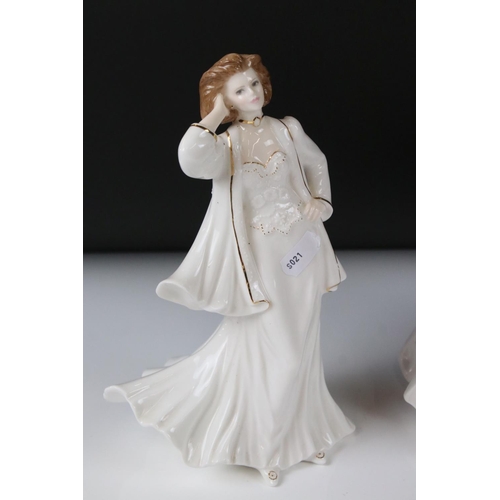 51 - Royal Doulton Stephanie Figurine together with Four Coalport Figurines including Pauline, Camilla, S... 