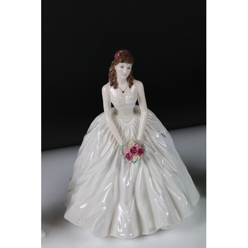 51 - Royal Doulton Stephanie Figurine together with Four Coalport Figurines including Pauline, Camilla, S... 