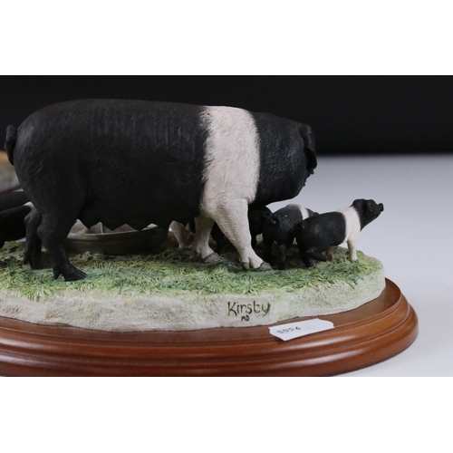 56 - Border Fine Arts of a Pig and Piglets modelled by Kirsty Armstrong, certificate attached to base, 19... 