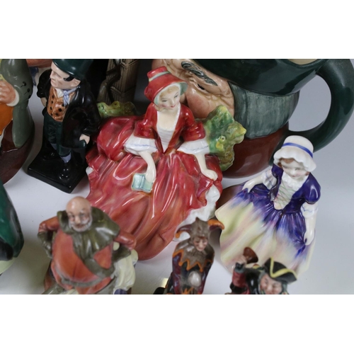 59 - Extensive collection of Royal Doulton Figures and Jugs including Three Large Character Jugs (The Lon... 