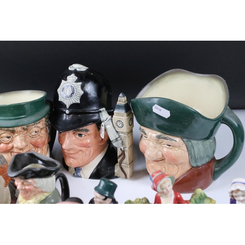 59 - Extensive collection of Royal Doulton Figures and Jugs including Three Large Character Jugs (The Lon... 