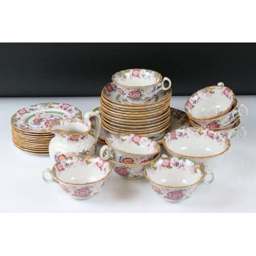 60 - Early 20th century Cauldon part Tea Set comprising 9 Tea Cups, 12 Saucers,  12 Tea Plates, Milk, Sug... 