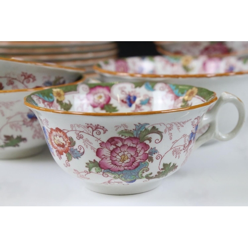 60 - Early 20th century Cauldon part Tea Set comprising 9 Tea Cups, 12 Saucers,  12 Tea Plates, Milk, Sug... 