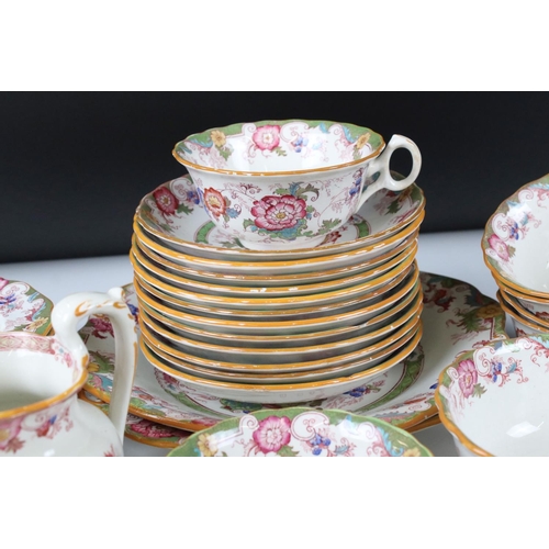 60 - Early 20th century Cauldon part Tea Set comprising 9 Tea Cups, 12 Saucers,  12 Tea Plates, Milk, Sug... 