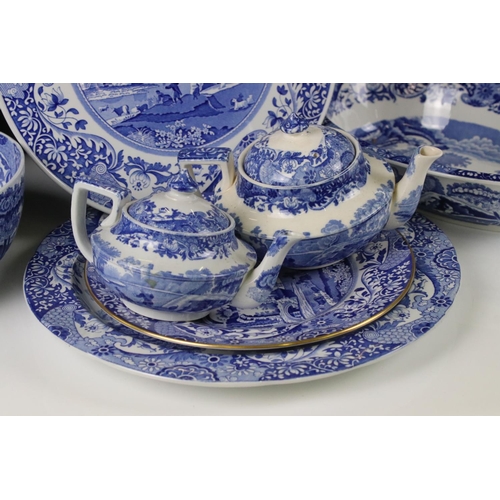 63 - Collection of Spode Italian Blue and White including Two Copeland Spode Teapots and a Fruit Bowl plu... 