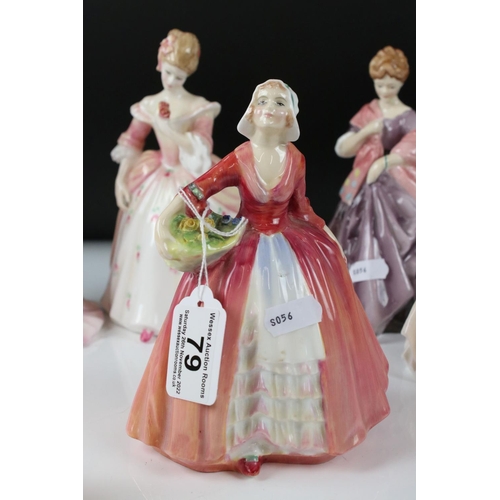 79 - Three Royal Doulton Figurines including Janet HN1537, The Milkmaid HN2057 and Christine HN3905, Roya... 