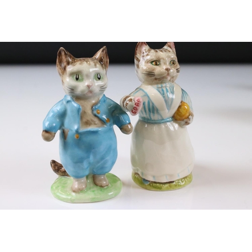 82 - Eleven Beswick Beatrix Potter Figures including Old Mr Brown, Hunca Munca, Timmy Willie, Appley Dapp... 