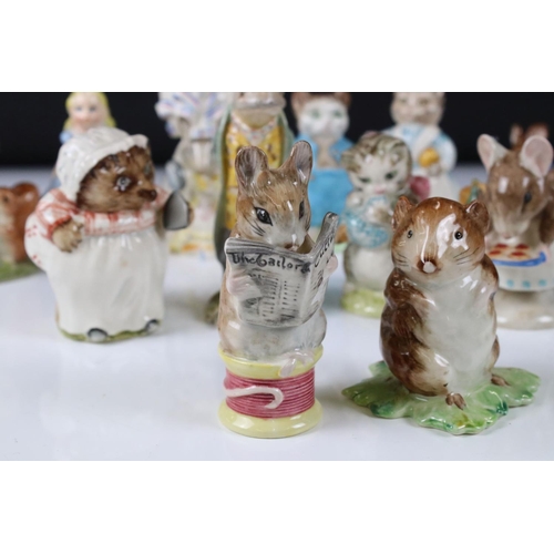 82 - Eleven Beswick Beatrix Potter Figures including Old Mr Brown, Hunca Munca, Timmy Willie, Appley Dapp... 