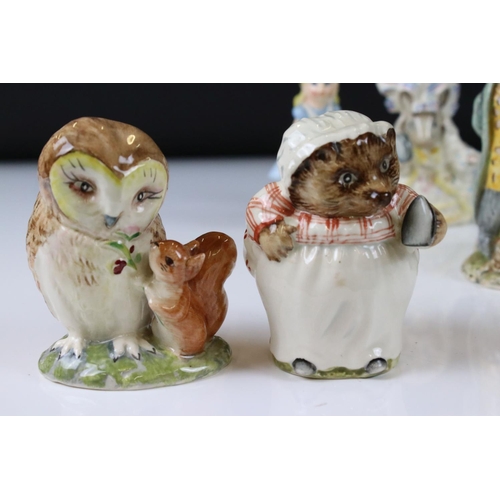 82 - Eleven Beswick Beatrix Potter Figures including Old Mr Brown, Hunca Munca, Timmy Willie, Appley Dapp... 