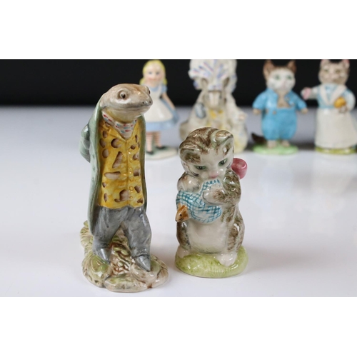 82 - Eleven Beswick Beatrix Potter Figures including Old Mr Brown, Hunca Munca, Timmy Willie, Appley Dapp... 