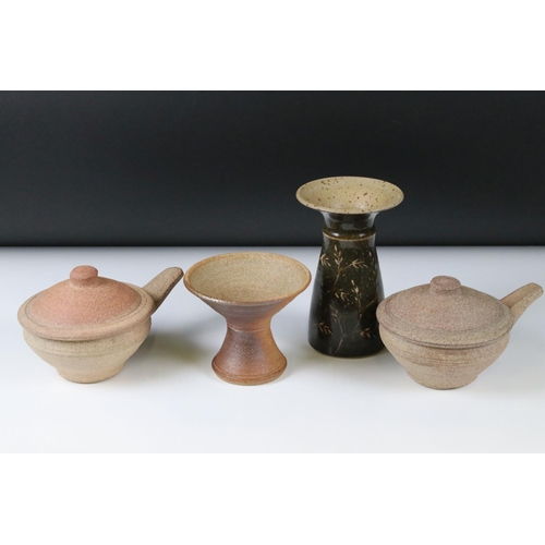 83 - Two Bernard Leach for St Ives Pottery ' Standard ware ' Lidded Soup Bowls, 10cm high together with W... 