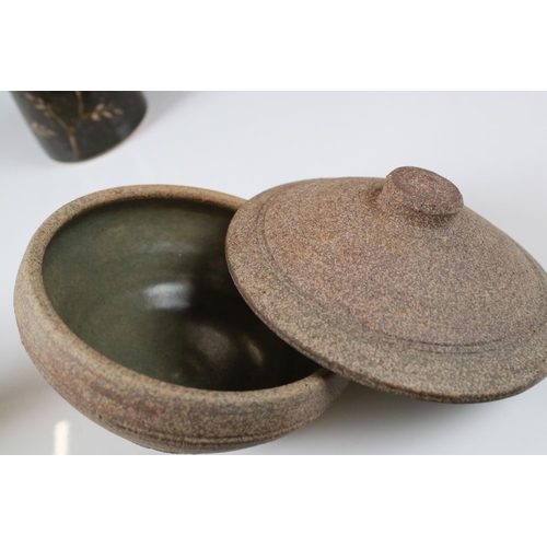 83 - Two Bernard Leach for St Ives Pottery ' Standard ware ' Lidded Soup Bowls, 10cm high together with W... 