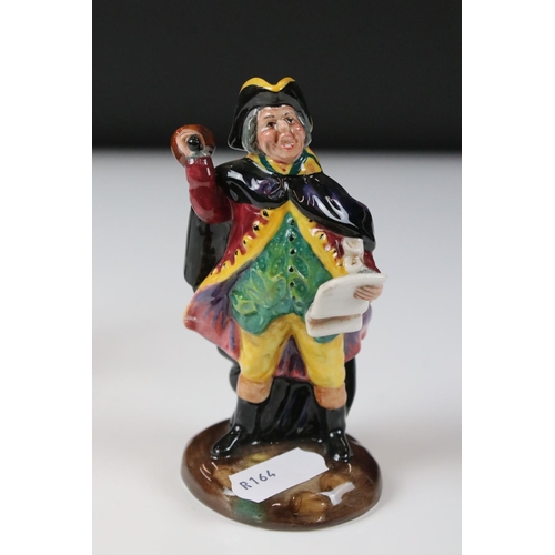 86 - Four Small Royal Doulton Figures including Town Crier HN3261, The Jester HN3335, Guy Fawkes HN3271 a... 