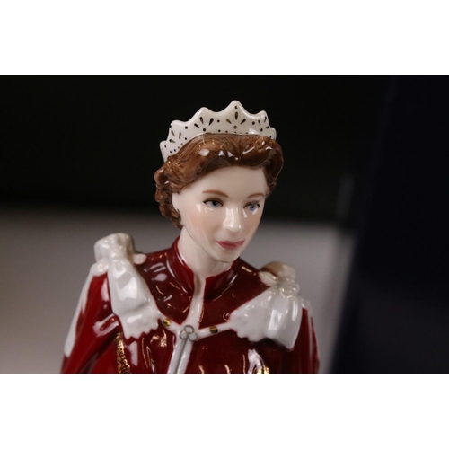 95 - Two Boxed Royal Worcester Figurines of Her Majesty Queen Elizabeth II & H.R.H The Duke of Edinburgh ... 