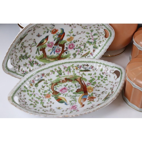 99 - Mixed lot of Ceramics including a Pair of Chelsea Oval Porcelain Serving Dishes decorated with birds... 