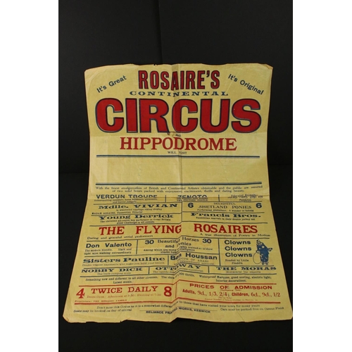 209 - Rosaire's Continental Circus - an original vintage Circus advertising poster for Rosaire's Continent... 