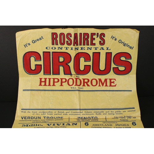 209 - Rosaire's Continental Circus - an original vintage Circus advertising poster for Rosaire's Continent... 