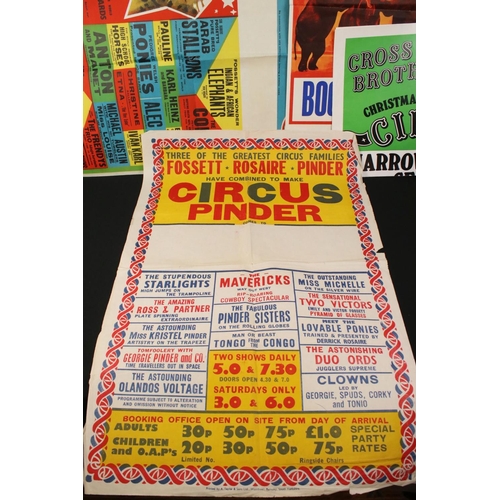 210 - Group of 11 original Circus advertising posters, various eras, to include Sir Robert Fossett, Circus... 