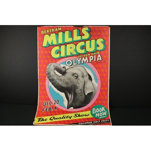 212 - Bertram Mills Circus - an original vintage Circus advertising poster for Bertram Mills Circus and Fu... 