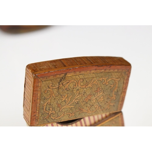 222 - A faux tortoiseshell cigar case with traditional Japanese decoration together with a straw work card... 