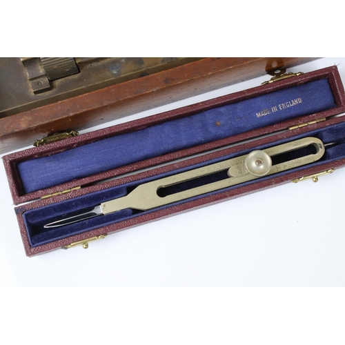 246 - A small group of collectables to include a leather cased Stanley clinometer and a wooden cased brass... 