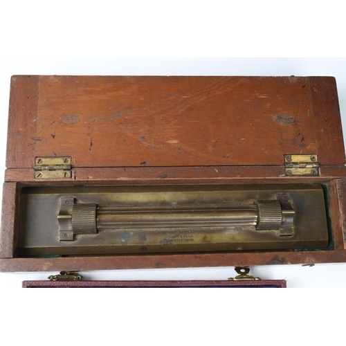 246 - A small group of collectables to include a leather cased Stanley clinometer and a wooden cased brass... 