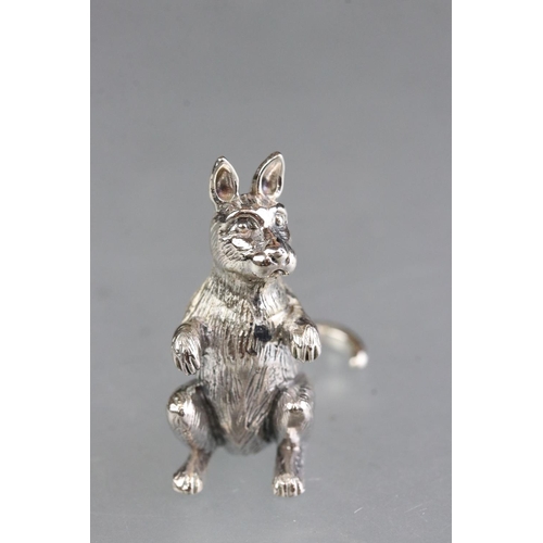 252 - Silver kangaroo pincushion