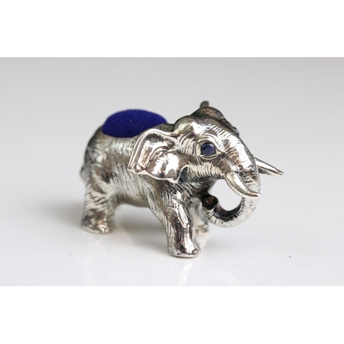 261 - Silver elephant pincushion