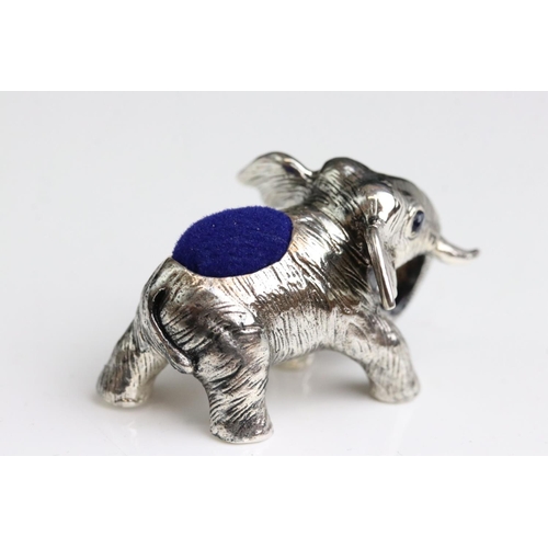 261 - Silver elephant pincushion