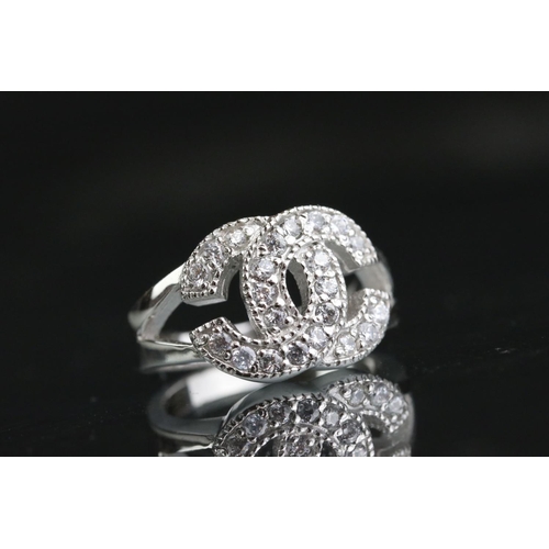 274 - Silver and CZ designer style dress ring