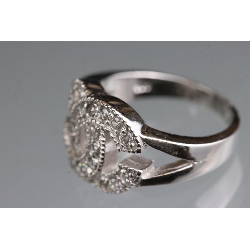 274 - Silver and CZ designer style dress ring