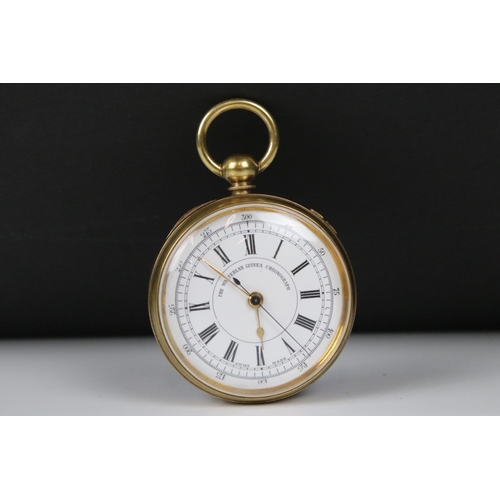 297 - A 'The Walterlan Guinea Chronograph' Swiss made pocket watch with key winding movement.