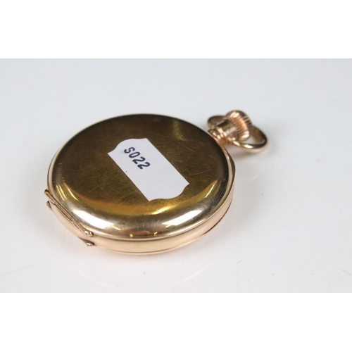 299 - A gold plated half hunter pocket watch, top winding movement, marked to the dial 'To The Admiralty, ... 